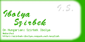 ibolya szirbek business card